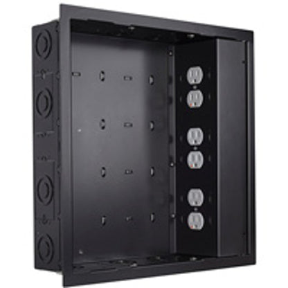 Chief PAC526FBP6 In-Wall Large Blk - W/ Surgex 3 Outlets
