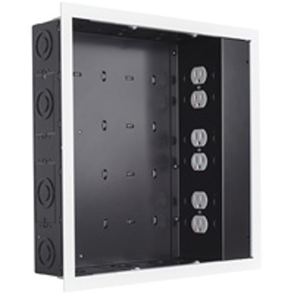 Chief PAC526FWP6 In-Wall Storage Box With 6 Receptacle Filter & Surge