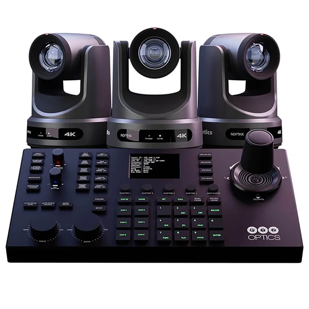 PTZOptics PT20X4K-PRODUCER-SJOY (3) Pt20X-4K-Gy-G3 (1) Pt-Superjoy-G1 Ip / Serial Joystick & Cmp
