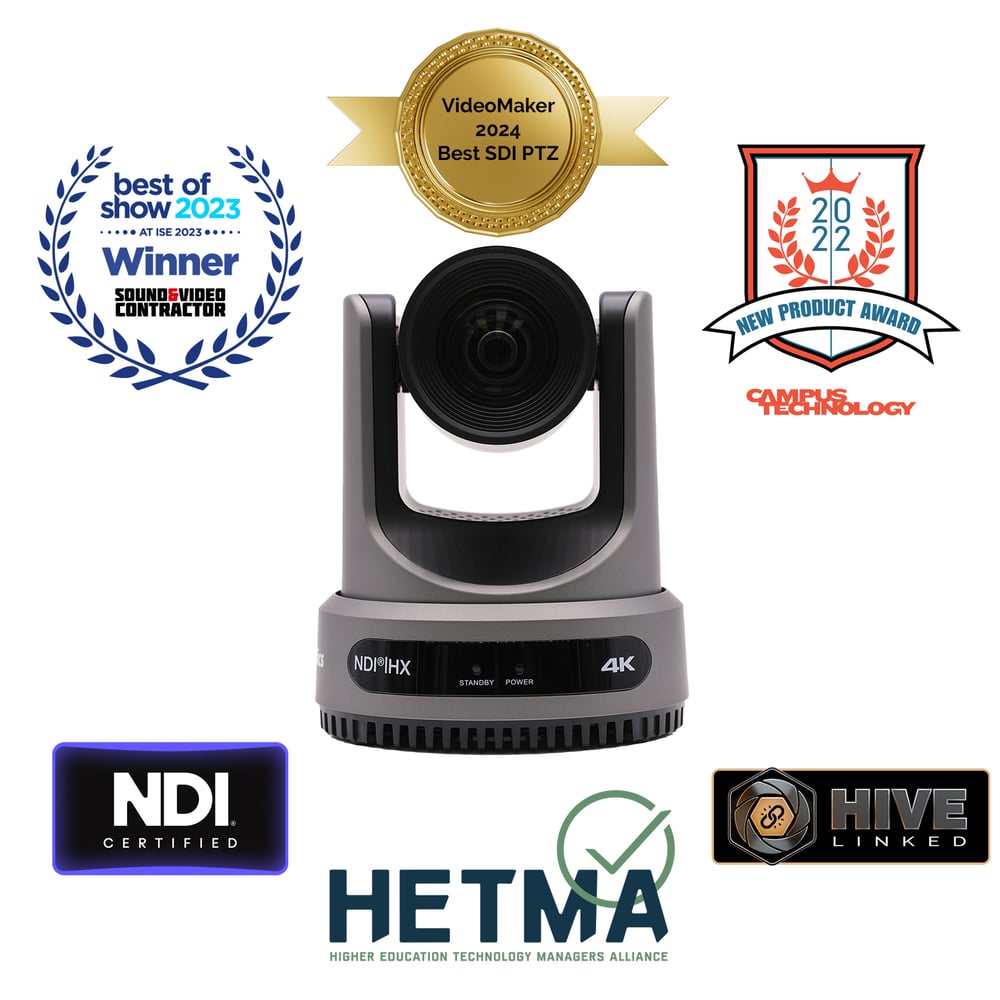 PTZOptics PT20X-STUDIO-4K-GY-G3 Studio 4K, A Hive-Linked Camera Featuring 20X Optical Zoom, 4K