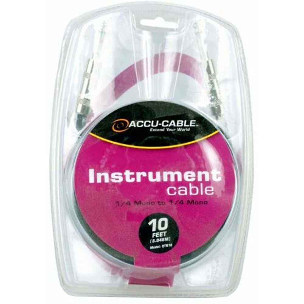 ADJ QTR10 10Ftinstrument Cable; .25Mono M