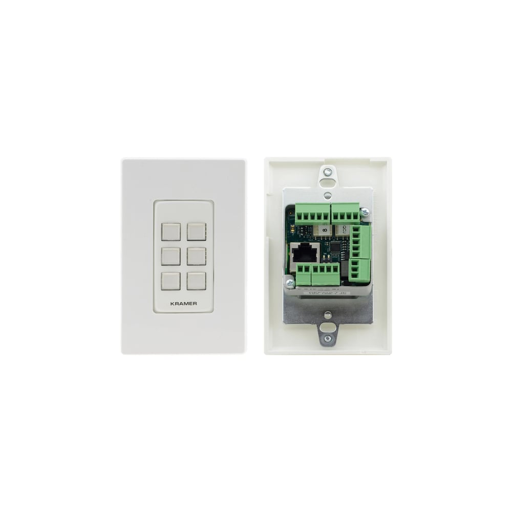 Kramer 30-804921395 6 Button Ethernet And Knet 1-Gang Control Keypad, Poe