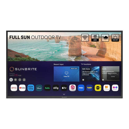 SUNBRITE SB-FS-65-BL 65" Solis Series - Smart Outdoor Tv - Full Sun - 4K Uhd Hdr