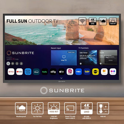SUNBRITE SB-FS-65-BL 65" Solis Series - Smart Outdoor Tv - Full Sun - 4K Uhd Hdr