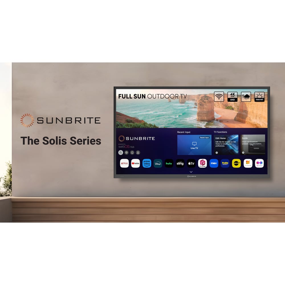 SUNBRITE SB-FS-65-BL 65" Solis Series - Smart Outdoor Tv - Full Sun - 4K Uhd Hdr