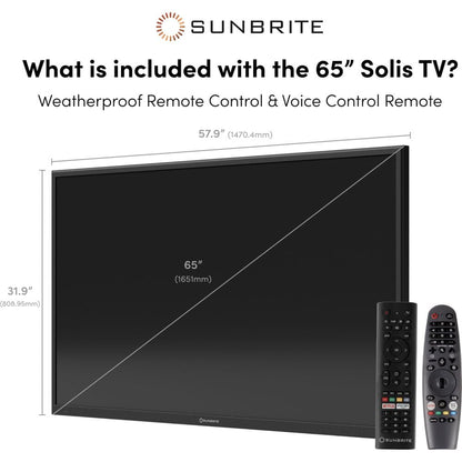 SUNBRITE SB-FS-65-BL 65" Solis Series - Smart Outdoor Tv - Full Sun - 4K Uhd Hdr