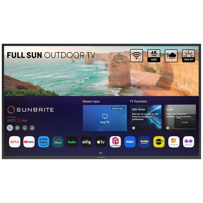 SUNBRITE SB-FS-75-BL 75" Solis Series - Smart Outdoor Tv - Full Sun - 4K Uhd Hdr