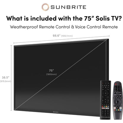SUNBRITE SB-FS-75-BL 75" Solis Series - Smart Outdoor Tv - Full Sun - 4K Uhd Hdr
