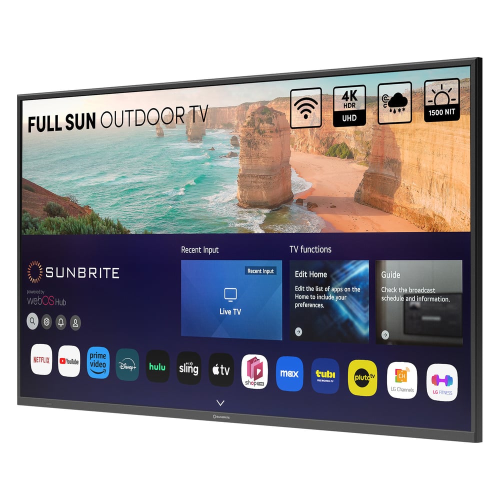 SUNBRITE SB-FS-75-BL 75" Solis Series - Smart Outdoor Tv - Full Sun - 4K Uhd Hdr