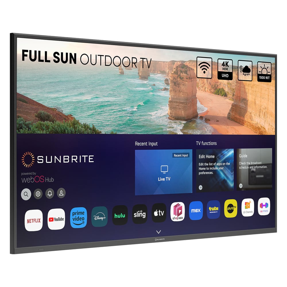 SUNBRITE SB-FS-75-BL 75" Solis Series - Smart Outdoor Tv - Full Sun - 4K Uhd Hdr