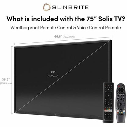 SUNBRITE SB-FS-75-BL 75" Solis Series - Smart Outdoor Tv - Full Sun - 4K Uhd Hdr