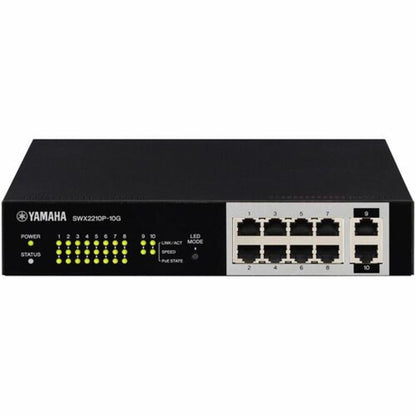 Yamaha SWX2210P-10G 10-Port, L2 124W Poe Network Switch With 8 Poe Ports; 1/2Ru