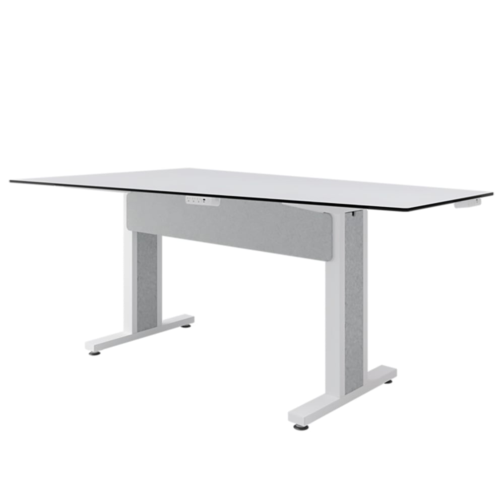 Middle Atlantic TBL-ANG-5P-CH-WW Forum 5 Person Angle Table, 38" Counter Height, Light Finish