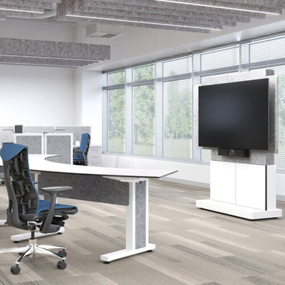 Middle Atlantic TBL-ARC-3P-SH-WW Forum 3 Person Arc Table, 30" Seated Height, Light Finish