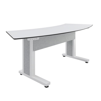 Middle Atlantic TBL-ARC-3P-SH-WW Forum 3 Person Arc Table, 30" Seated Height, Light Finish