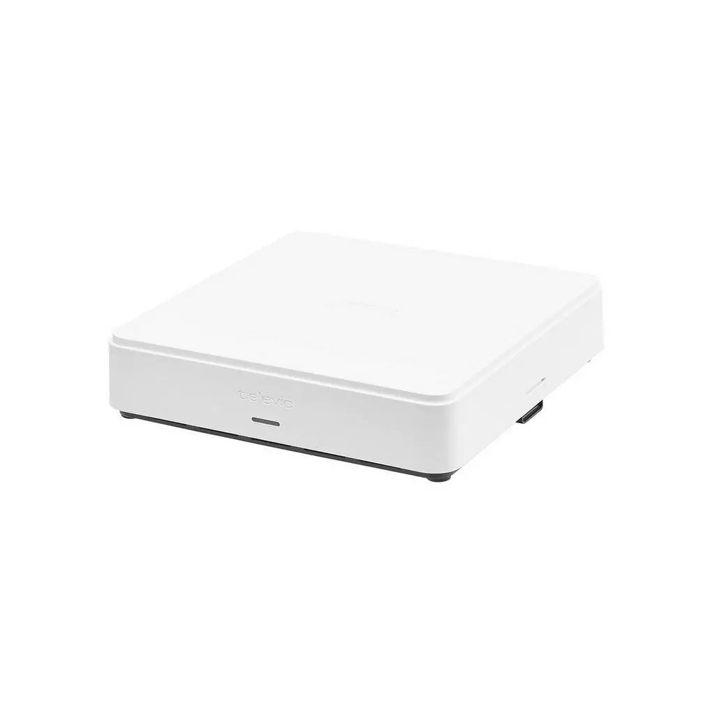 Confidea WAP G4 angled front view of white square housing with front LED indicator and logo, Televic
