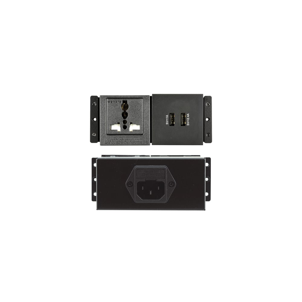 Kramer 91-000147 Dual Socket With Usb Charger And Universal Socket