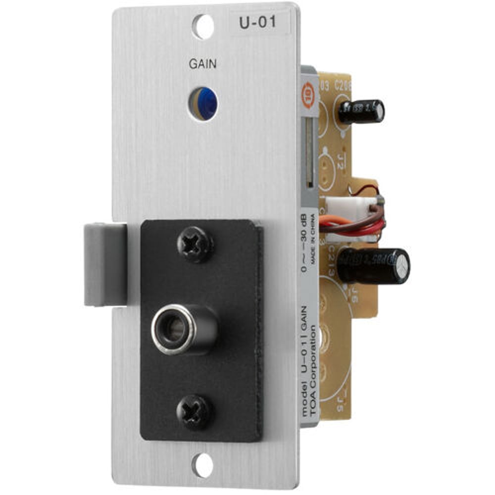 TOA U-01R Line Input Module- Unbalanced- 220K Ohms With Rca Jack