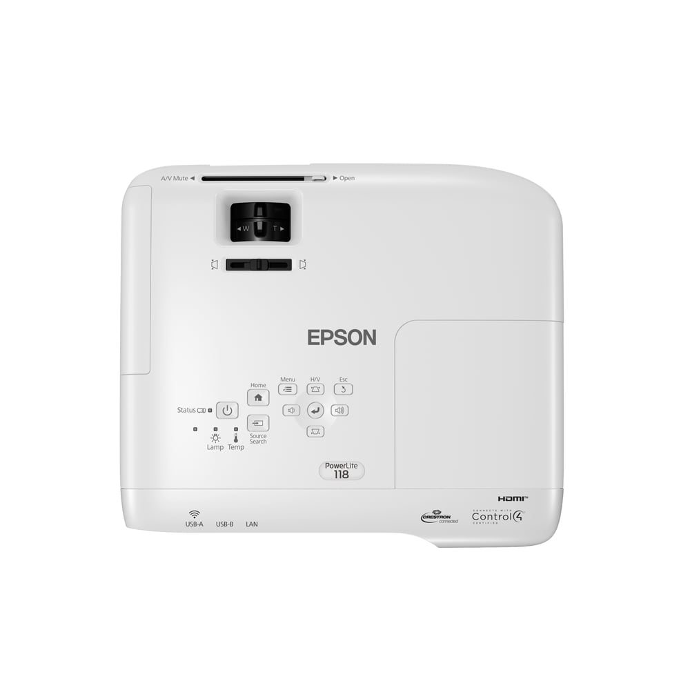 Epson V11HA03020 Powerlite 118 Projector, Xga, 3800 Lumens, 3Lcd