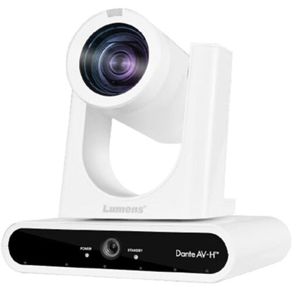 LUMENS VC-TR60A DANTE AV-HW Taa 12X Optical Zoom, 4K Dante Av-H Dual Lens Voice Tracking Cam-White
