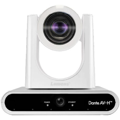 LUMENS VC-TR60A DANTE AV-HW Taa 12X Optical Zoom, 4K Dante Av-H Dual Lens Voice Tracking Cam-White