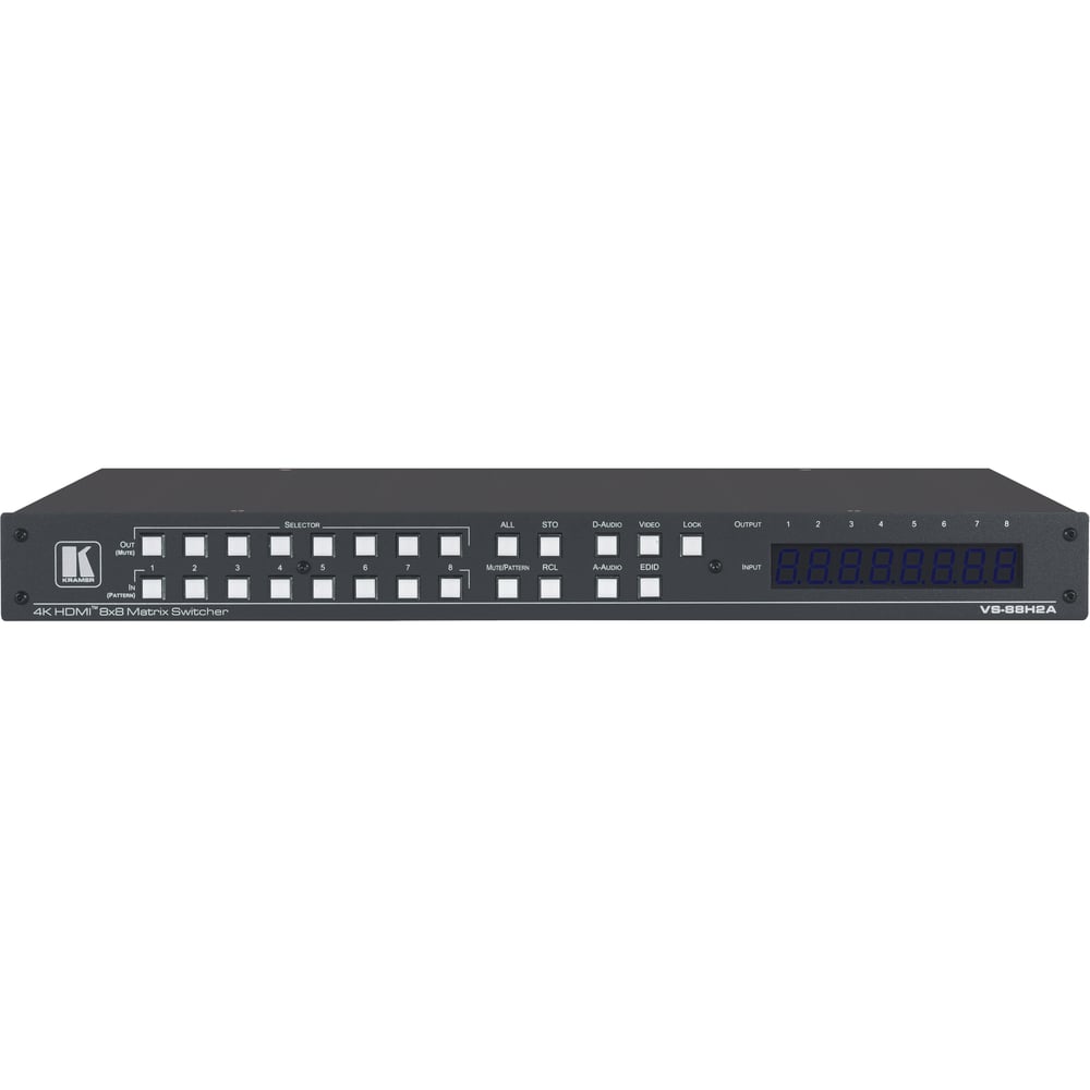 Kramer 20-08800230 8X8 4K Hdr Hdcp 2.2 Matrix Switcher With Analog & Digital Audio Routing