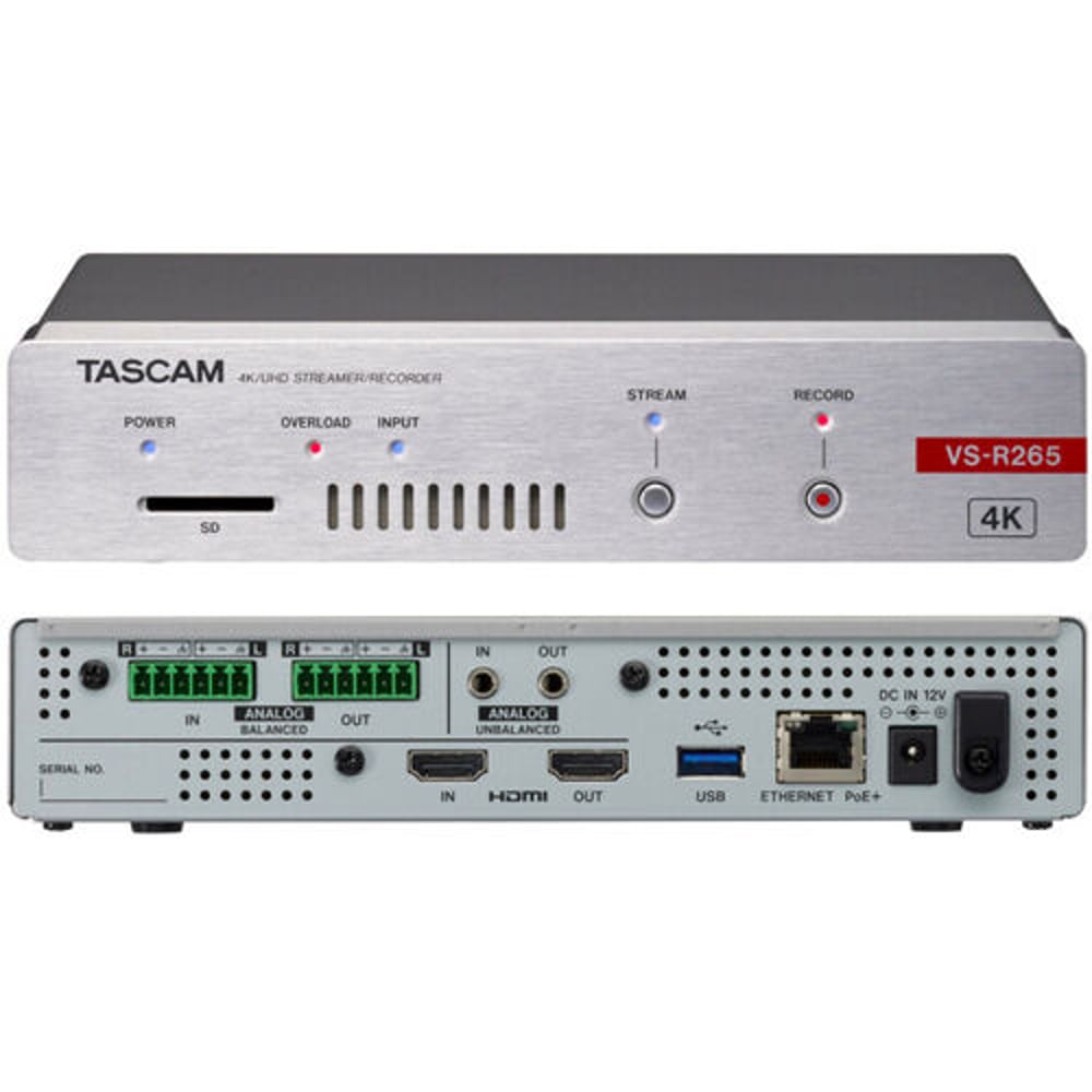 TASCAM VS-R265 4K Audio/Video Streamer W/Recording